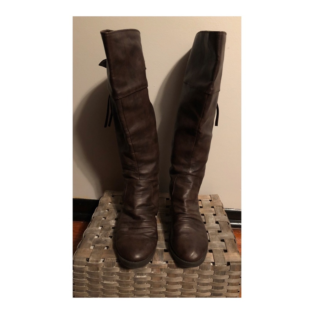 High brown boots